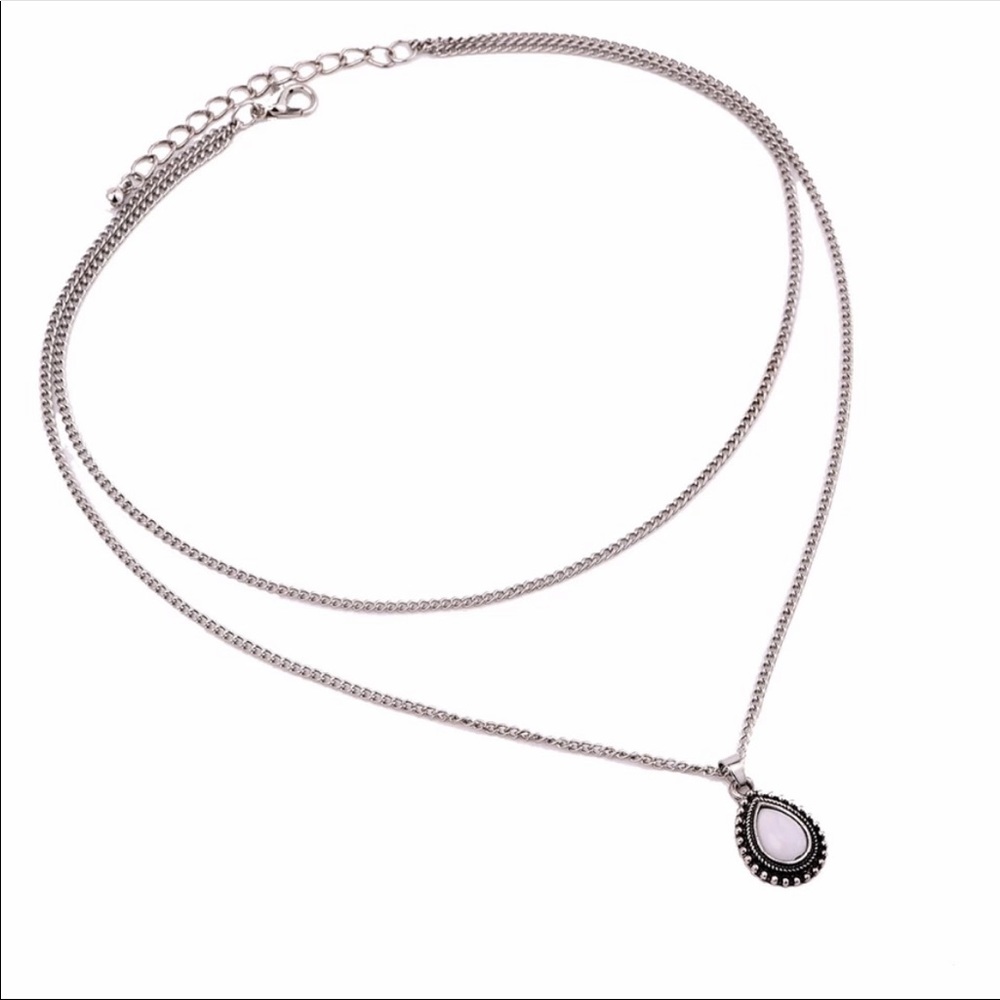 • Daisy •  Layered Droplet Necklace - Picture 2 of 3